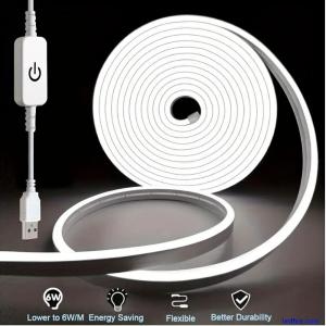 USB 2835 LED Neon Flex Strip Light touch switch Silica Gel Tube IP67 Waterproof