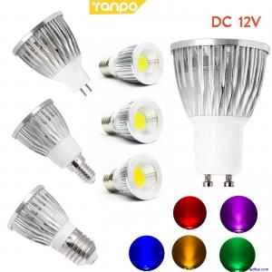 GU10 E27 MR16 Dimmable DC 12V E14 B22 COB LED Spotlight Bulb 12W 9W 7W Lamps OQ