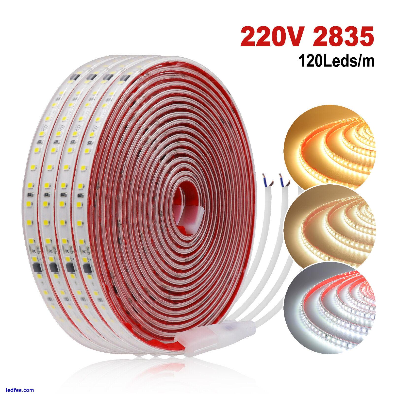 220V LED Strip Lights 2835 Waterproof Tape Rope Self-Adhesive Commercial Light 2 