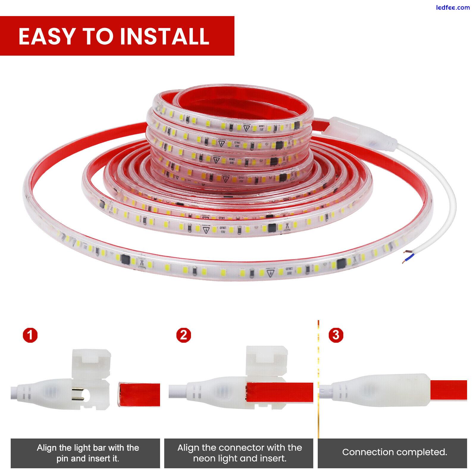 220V LED Strip Lights 2835 Waterproof Tape Rope Self-Adhesive Commercial Light 5 