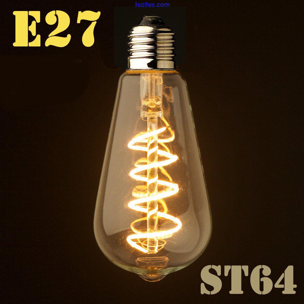 E27 B22 Retro Vintage Edison Flexible LED Bulbs Spiral Filament Light Bulb UK 2 