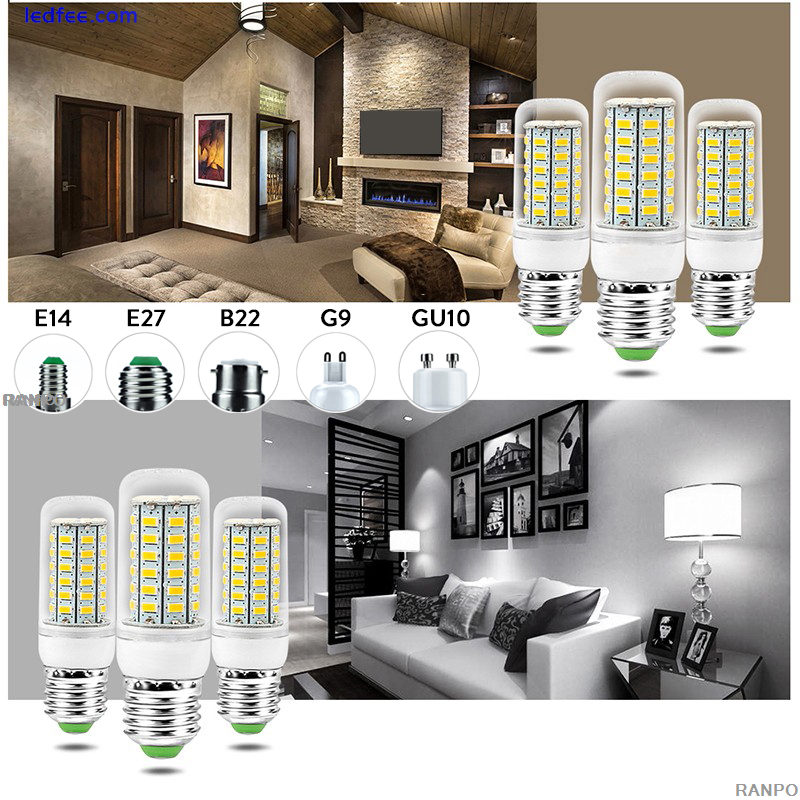 1-10X E14 E27 B22 G9 GU10 LED Corn Light Bulb ES BC 5730 SMD 7W - 25W White Lamp 1 