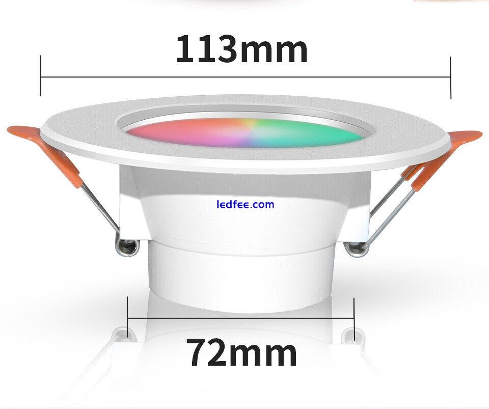 Ceiling Lights TUYA LED Dimming RGB Downlight Panel Recessed Spotlights By Alexa 5 