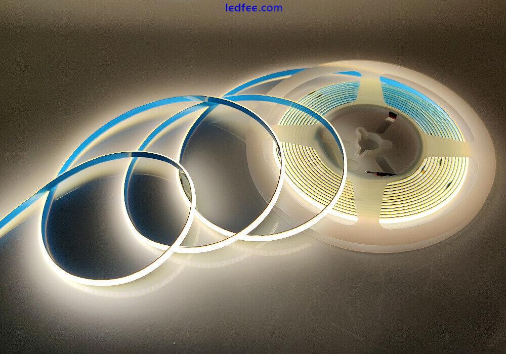 5mm Super Thin COB Strip 384LEDs/m Soft Flexible DC 12V 24V LED Light Bar white 0 