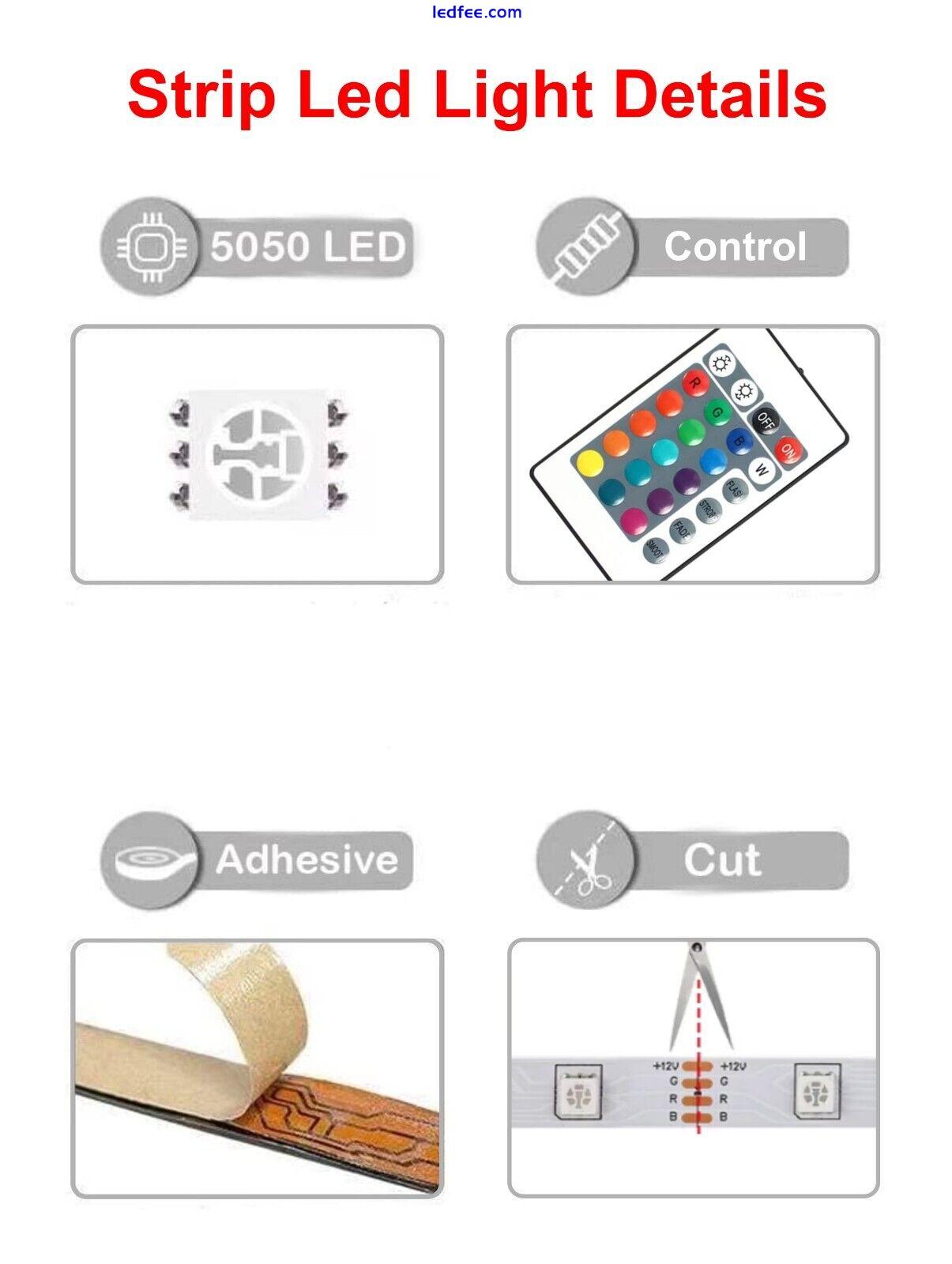 1 - 30M LED RGB Strip Light, with Remote Control, for Bedroom Kitchen Ceiling UK 1 