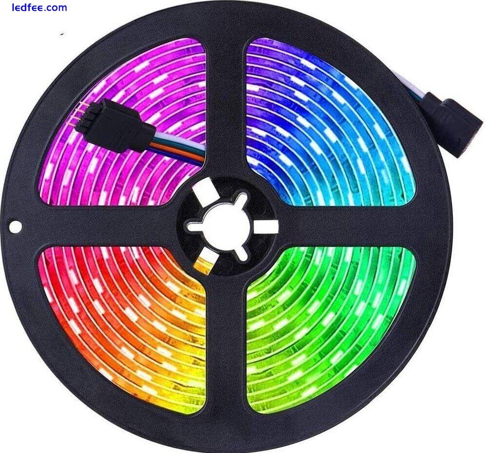 LED Strip Lights 1- 5m RGB 5050 Colour Changing Tape Cabinet Kitchen TV Lighting 0 