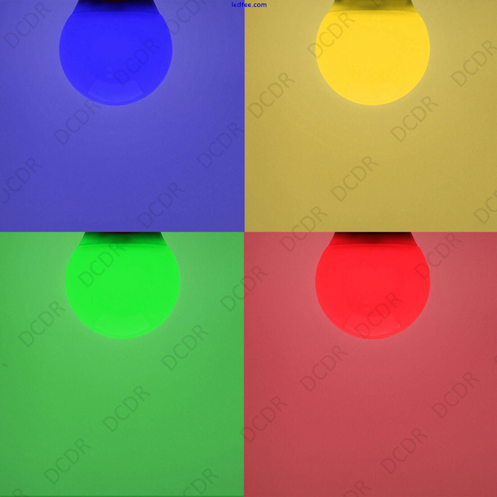 1x 6W LED Coloured Lamp GLS E27 Light Bulb Choose Between Red Yellow Green Blue 0 