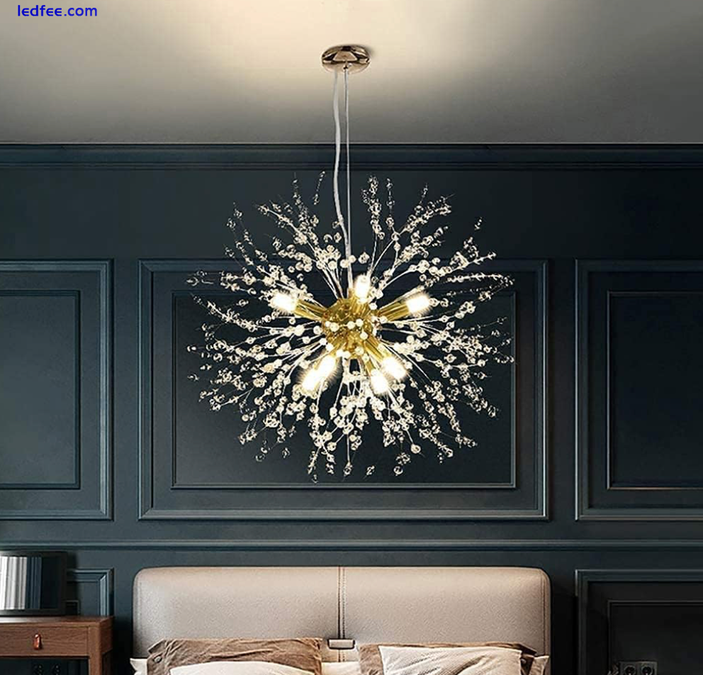 Ceiling Crystal 8 Lights Firework Chandelier Modern Pendant Lamp Kitchen Light 1 