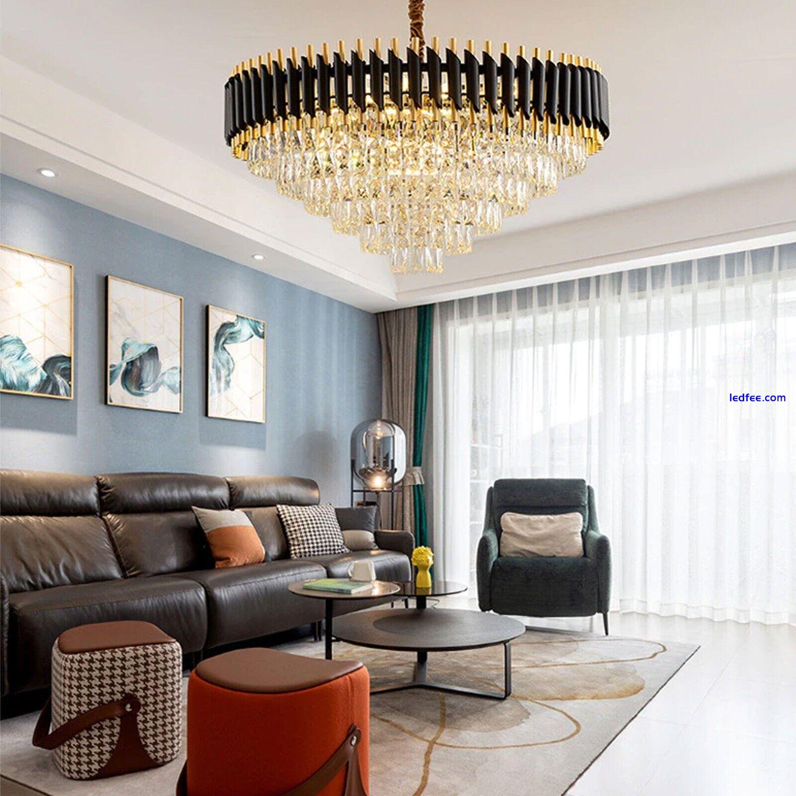 Modern K9 Crystal Chandelier Large Luxury Ceiling Pendant Light for Living Room 4 