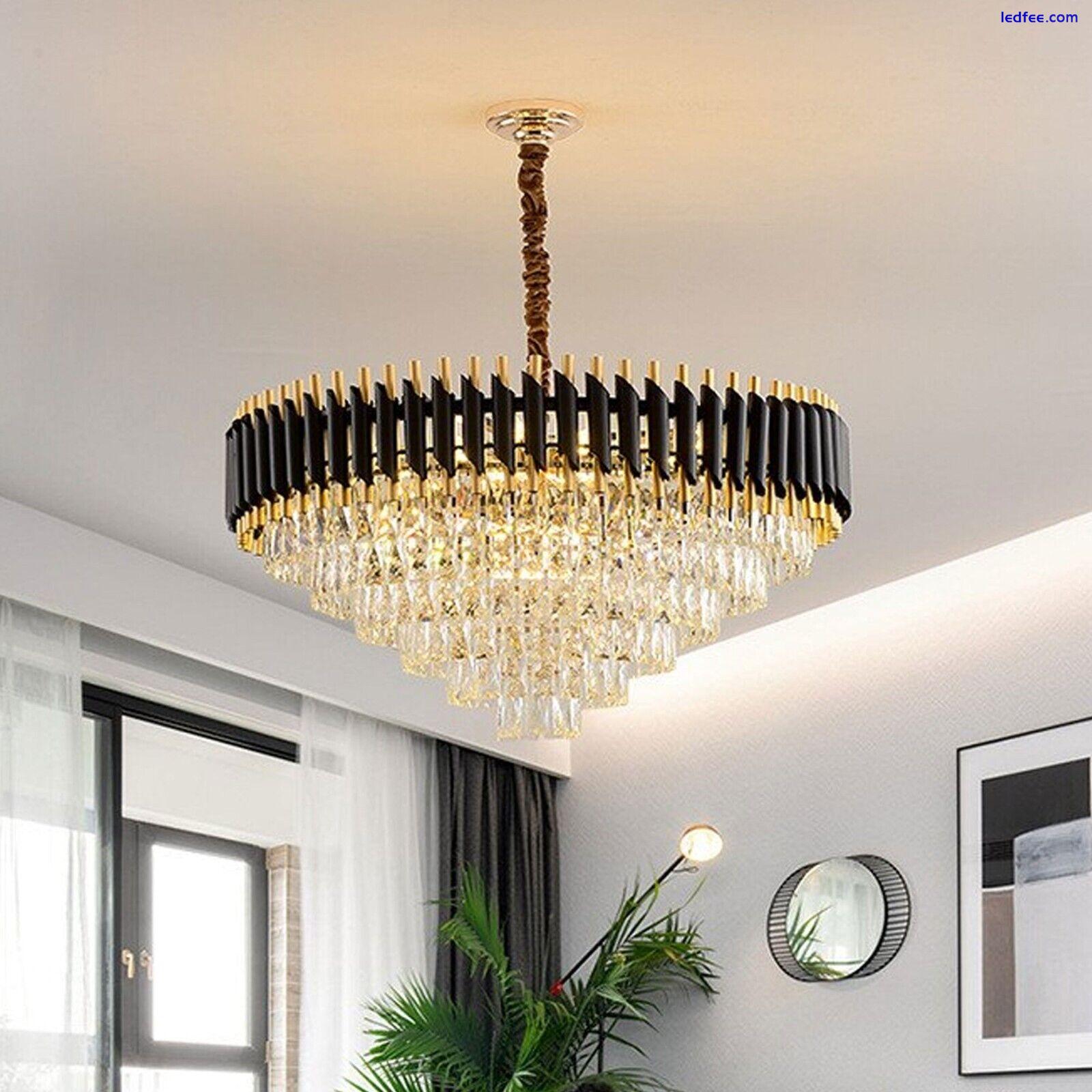 Modern K9 Crystal Chandelier Large Luxury Ceiling Pendant Light for Living Room 5 