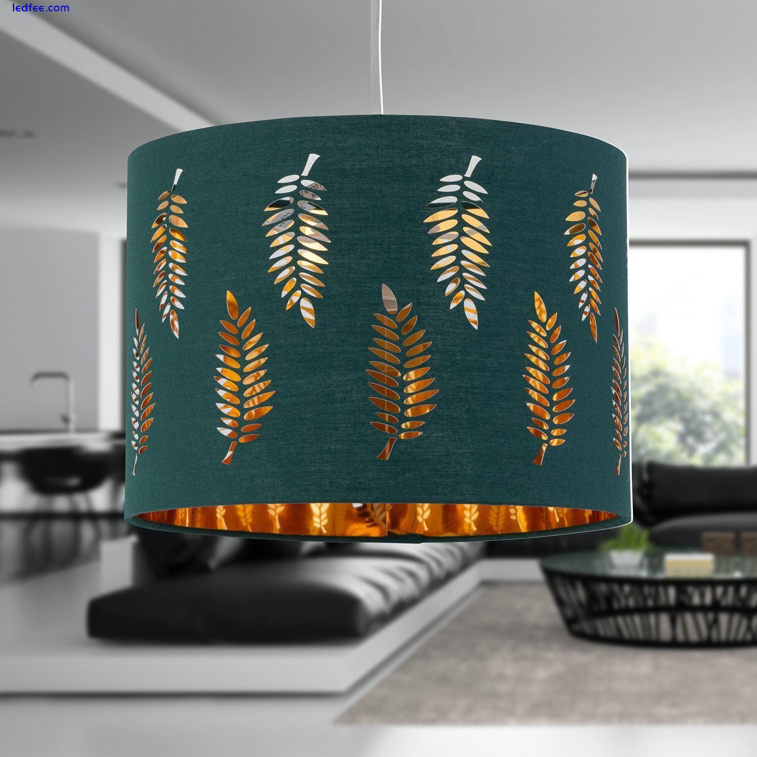 Modern Dark Green Fern 25cm Easy Fit Ceiling Light Shade Pendant Lightshade 3 