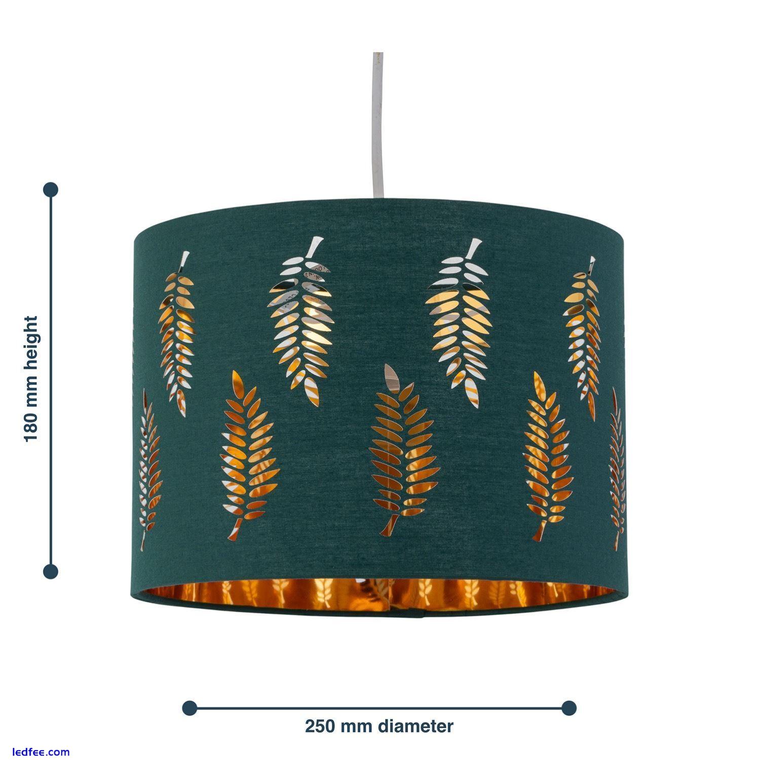 Modern Dark Green Fern 25cm Easy Fit Ceiling Light Shade Pendant Lightshade 4 