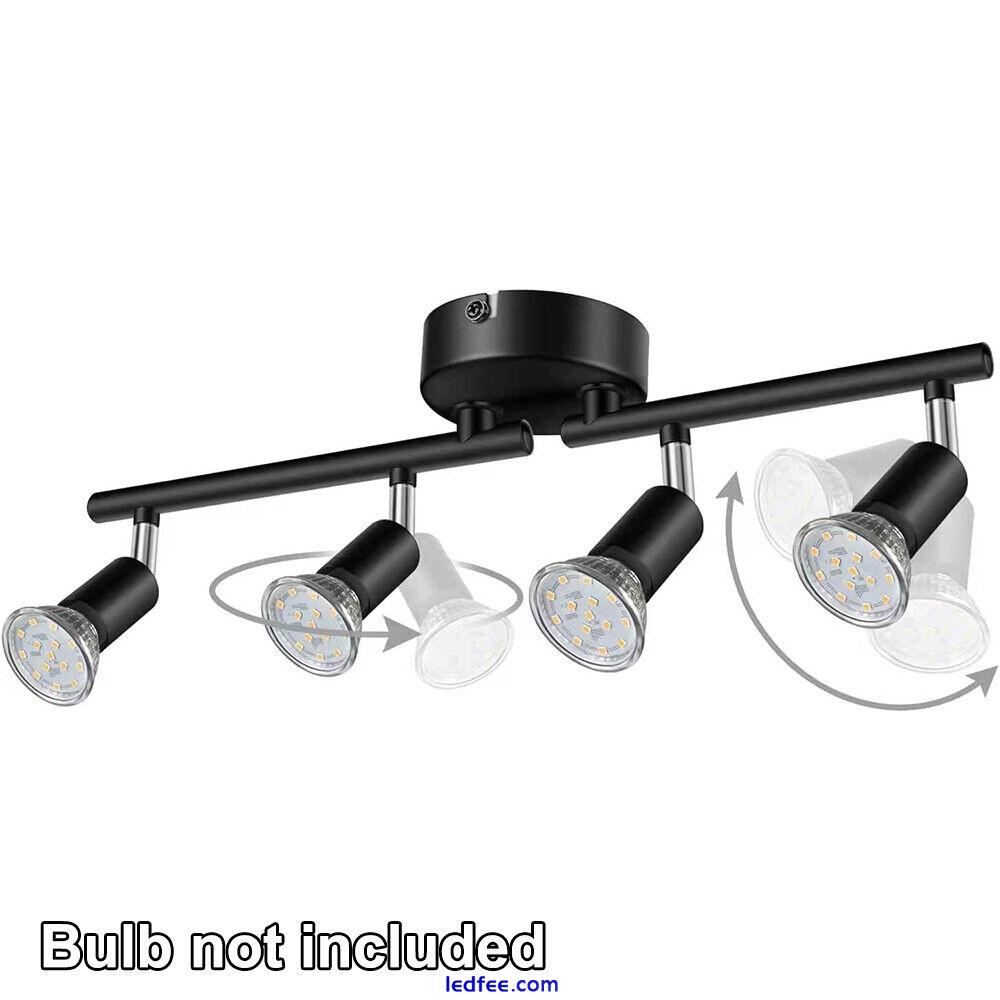 4 Way Ceiling Spotlight Adjustable Kitchen Bar Spot Light LED GU10 No Bulbs Lamp 4 