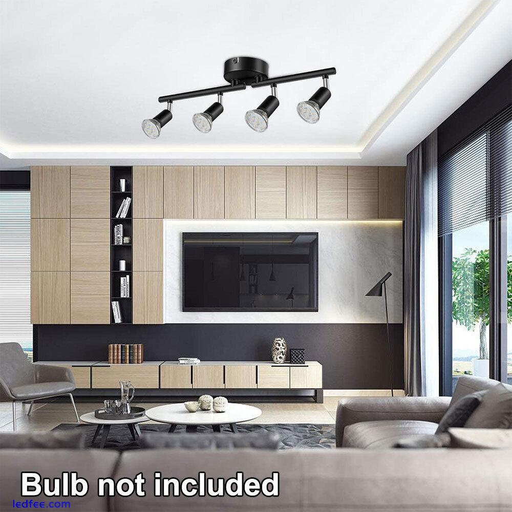 4 Way Ceiling Spotlight Adjustable Kitchen Bar Spot Light LED GU10 No Bulbs Lamp 5 