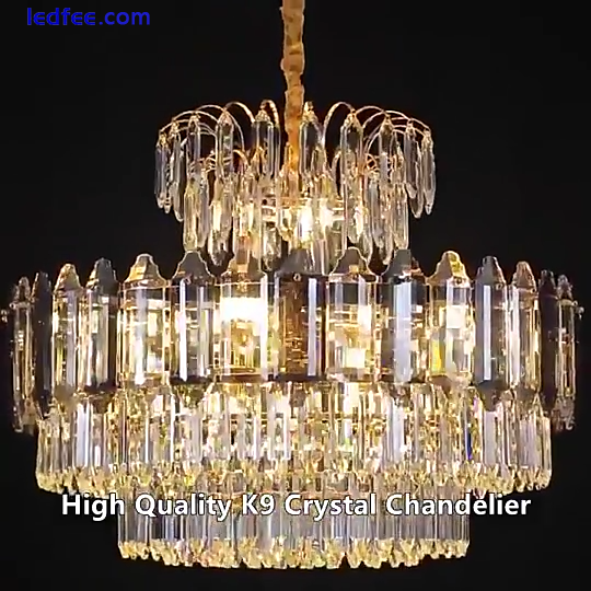 Modern Gold K9 Crystal Chandeliers Luxury Lamps Ceiling Pendant Chandelier Light 0 