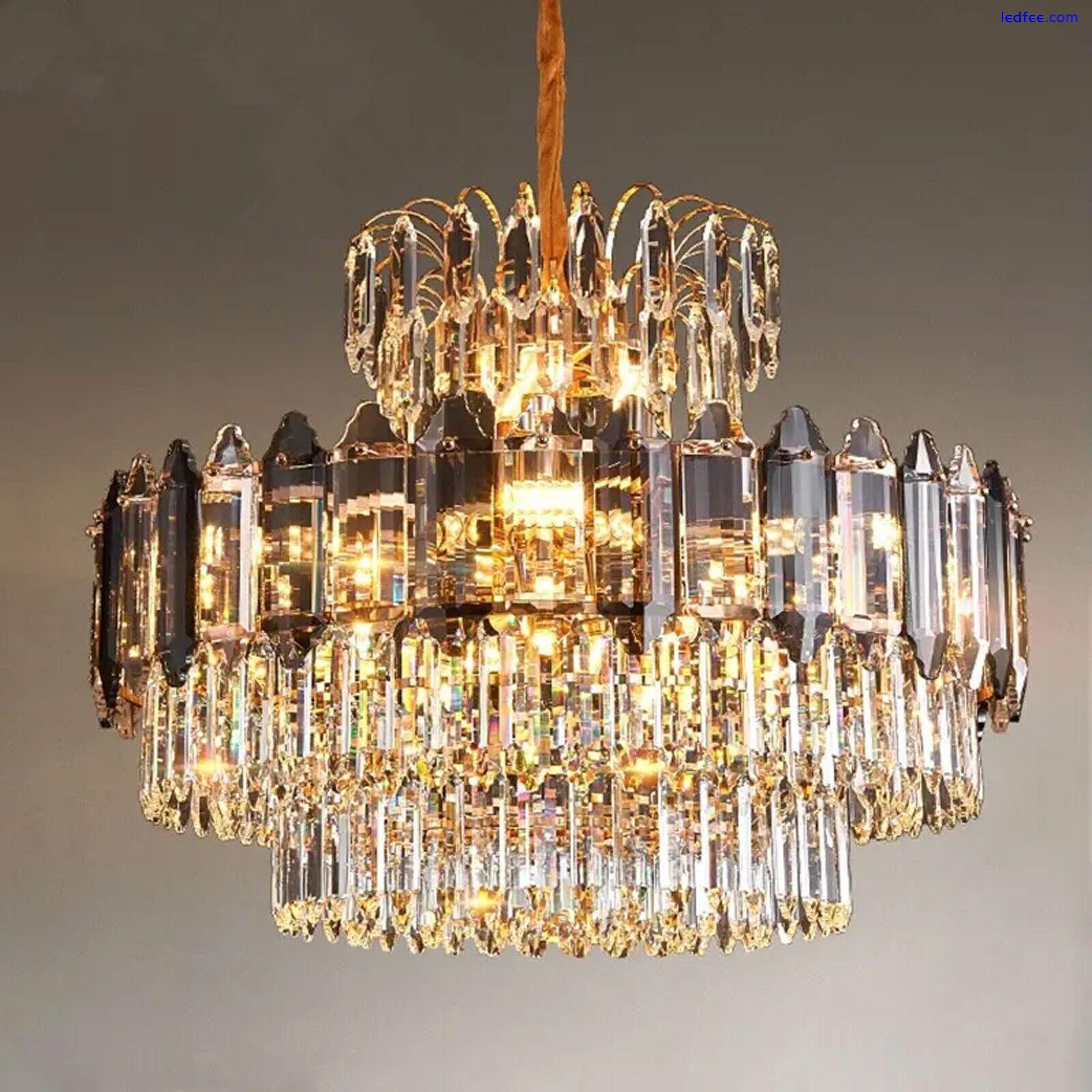 Modern Gold K9 Crystal Chandeliers Luxury Lamps Ceiling Pendant Chandelier Light 1 