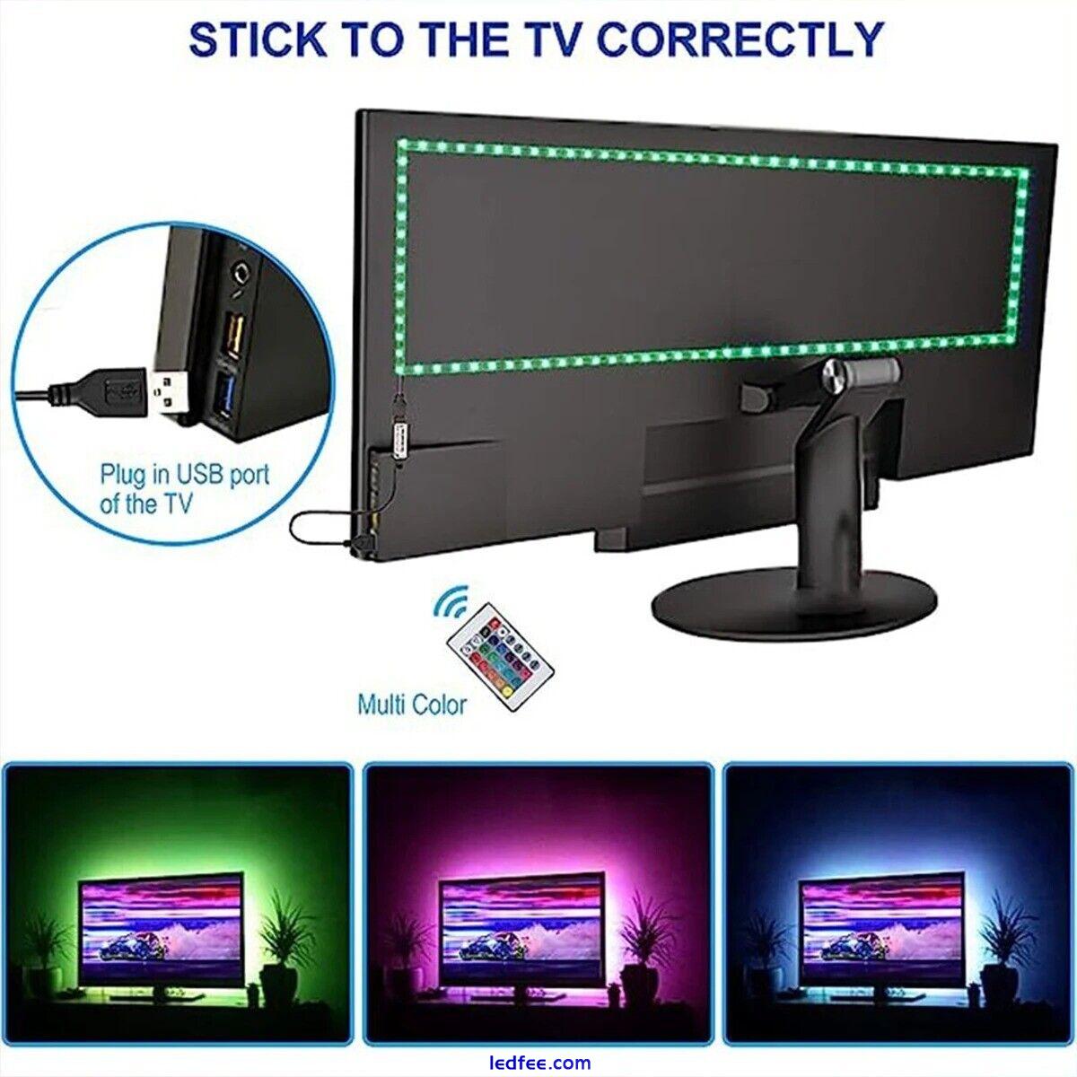 Flexible RGB LED Strip Light with USB Power 24Key Remote, DIY Backlighting Home 2 