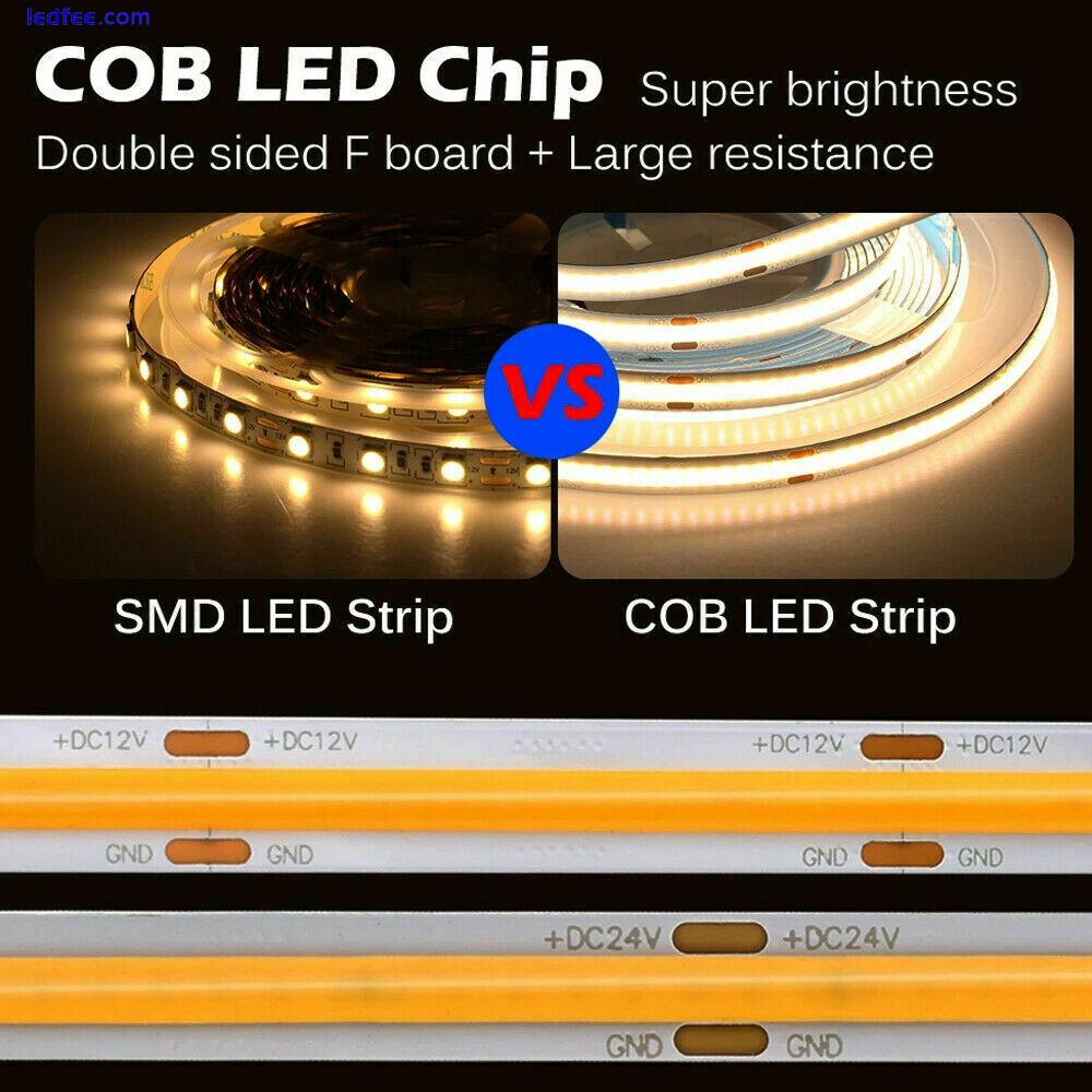 1m~10m COB Led Strip Lights Flexible Tape Light Bar Room Home Indoor Decoration 3 