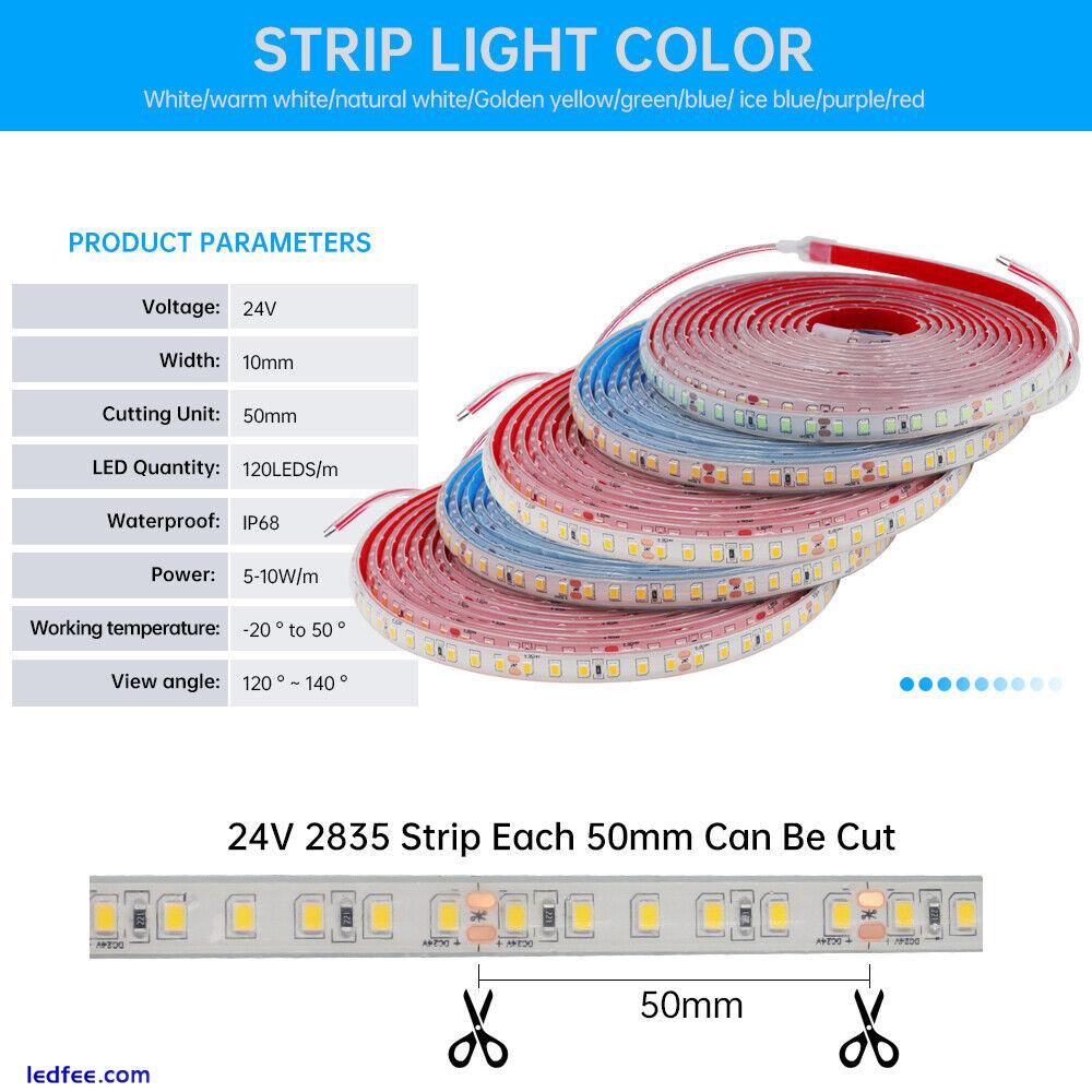 24V LED Strip Lights Waterproof Tape Rope Self Adhesive Swimming Pools Lighting 5 