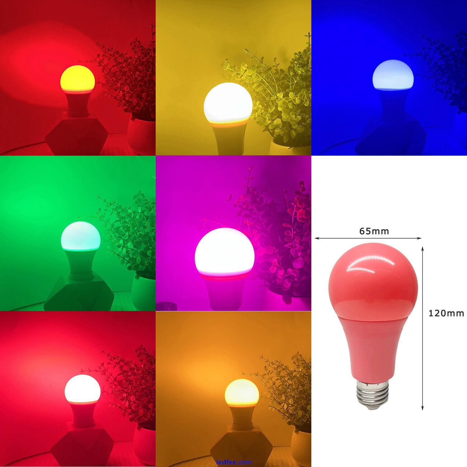 Colored Led Light Bulbs A65 5W Globe Lights E27 B22 Base 7 Color Bulb Day White 0 