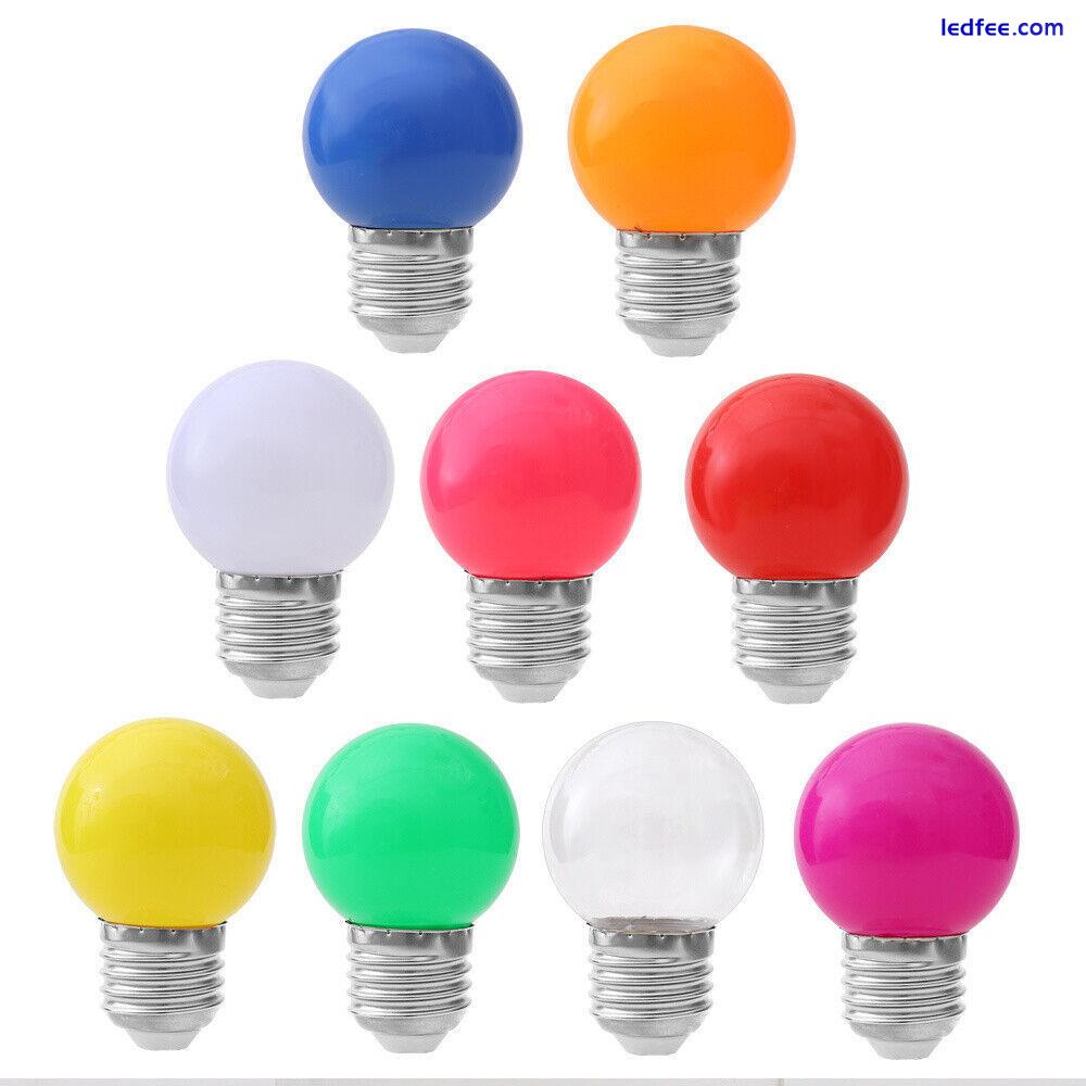 10 x Assorted Pack Coloured E27 LED Light Bulbs Golf Ball ES Festoon Party Lamp. 3 