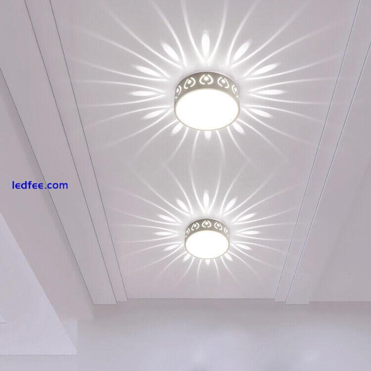 Round 5W LED Ceiling Light Fixture Acrylic Lamp Flush Mounted Corridor Bedroom 1 