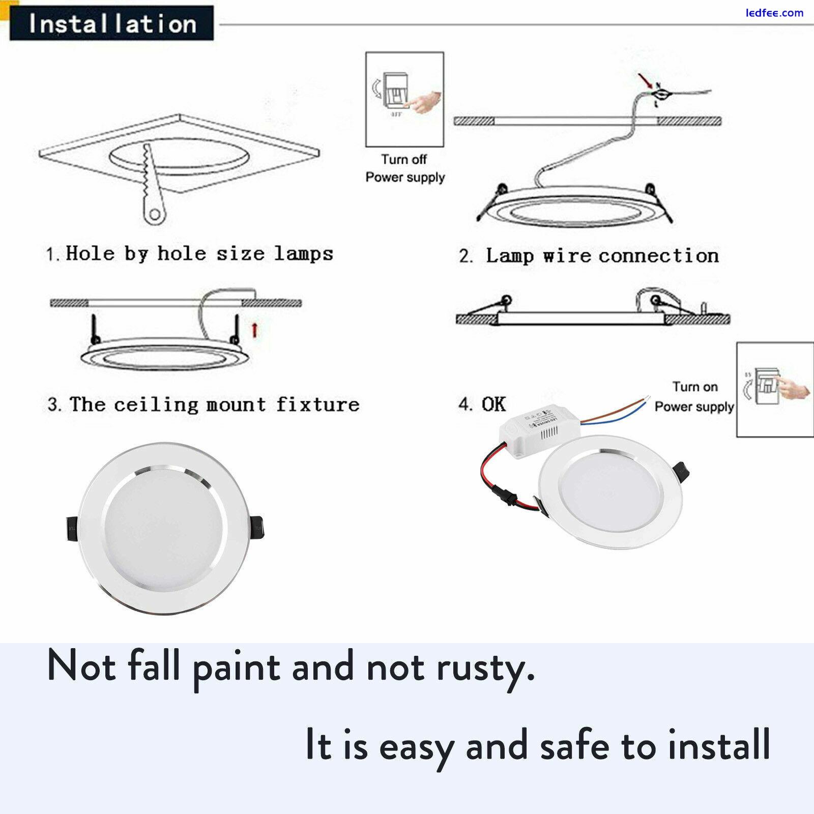 Dimmable LED Panel Ceiling Light Downlight Recessed 3W 5W 7W 15W 18W Lamp 220V 1 