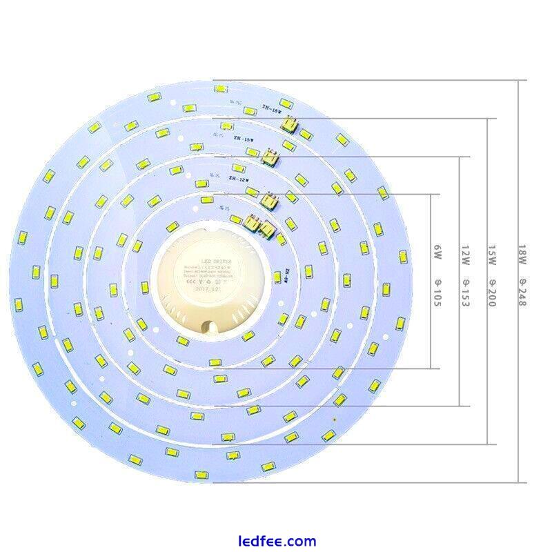 5730 LED Ceiling Light Circle Shape Panel 12/15/18W Fixture Lamp 0 