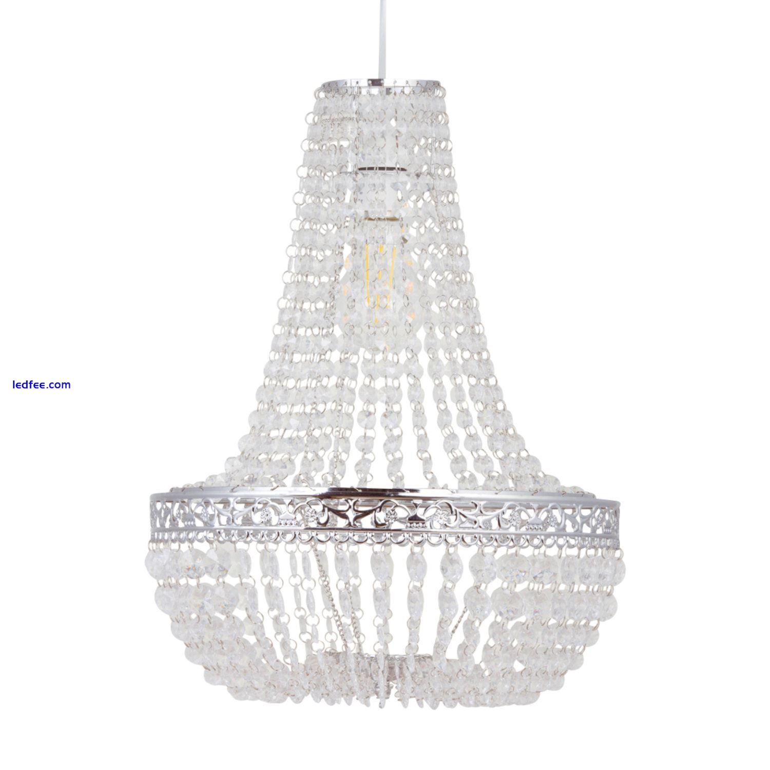 Modern Large Chandelier Style Easy Fit Pendant Ceiling Lightshade Arylic Crystal 0 