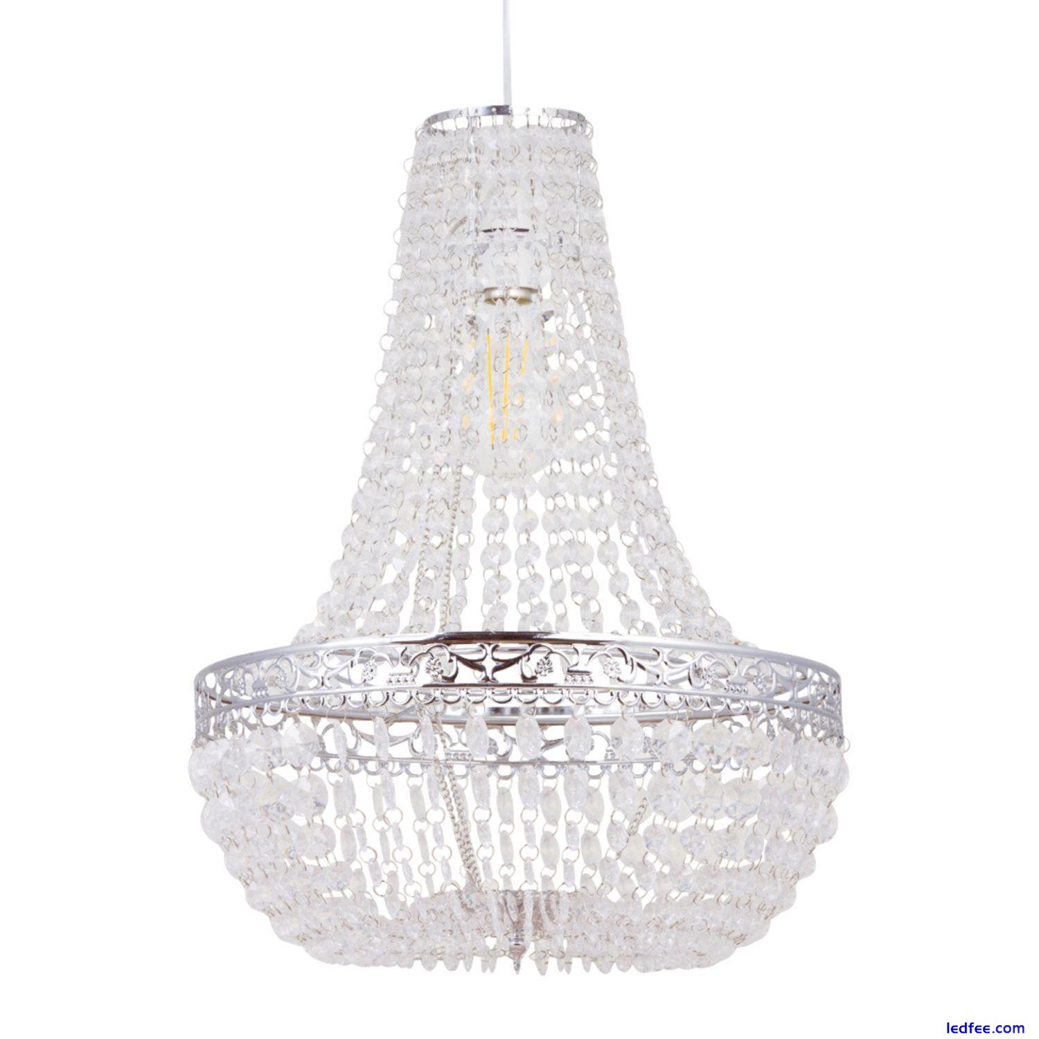 Modern Large Chandelier Style Easy Fit Pendant Ceiling Lightshade Arylic Crystal 1 