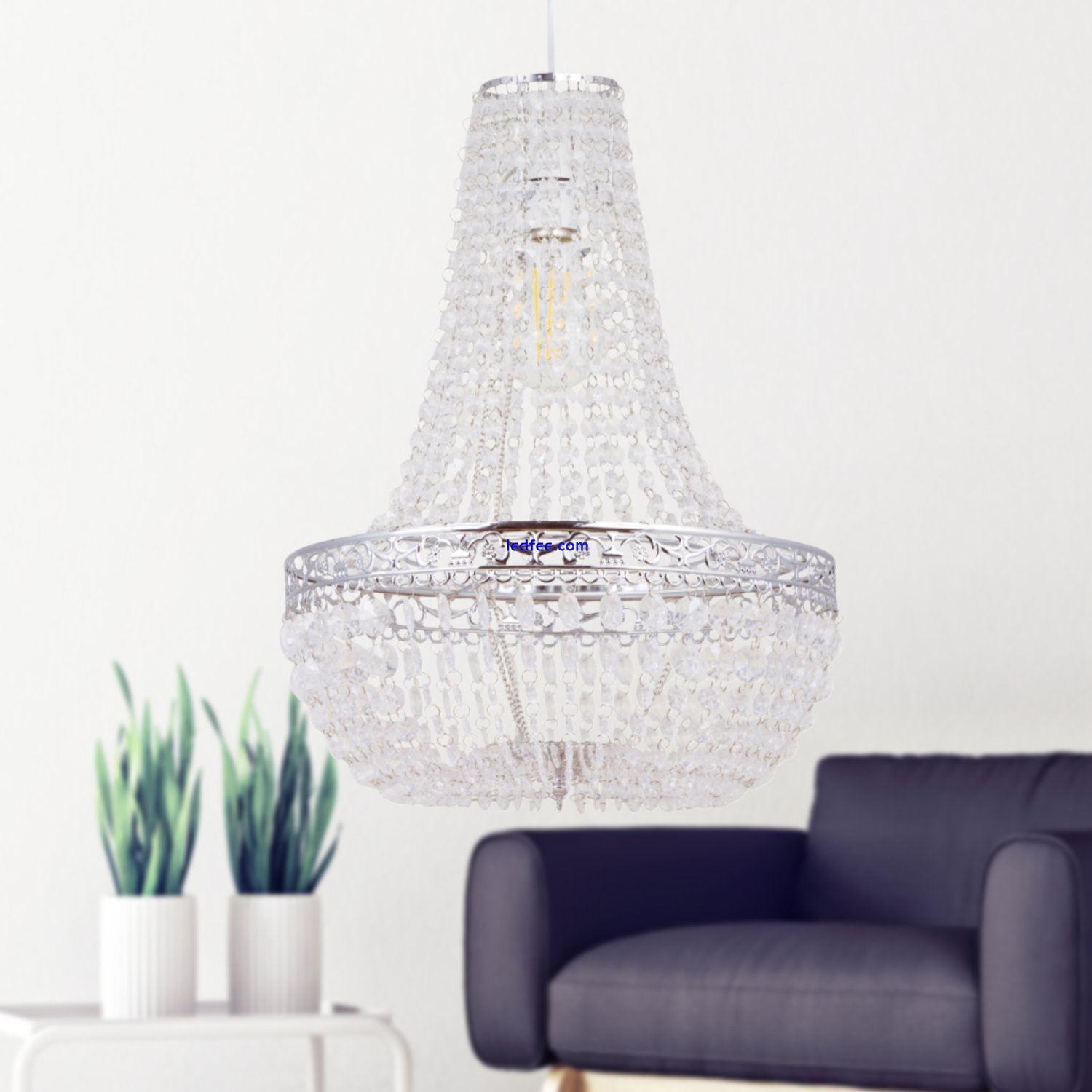 Modern Large Chandelier Style Easy Fit Pendant Ceiling Lightshade Arylic Crystal 2 