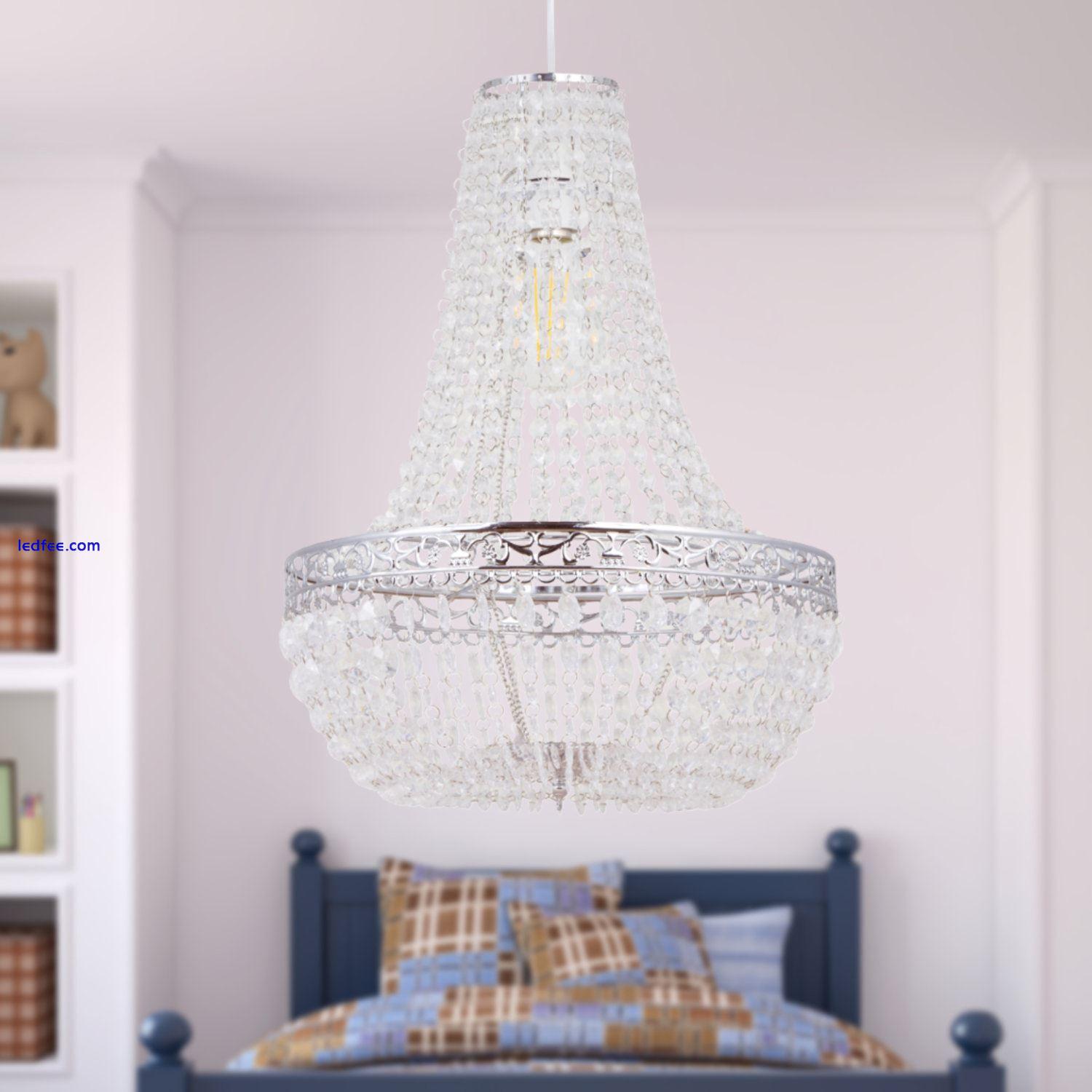 Modern Large Chandelier Style Easy Fit Pendant Ceiling Lightshade Arylic Crystal 3 