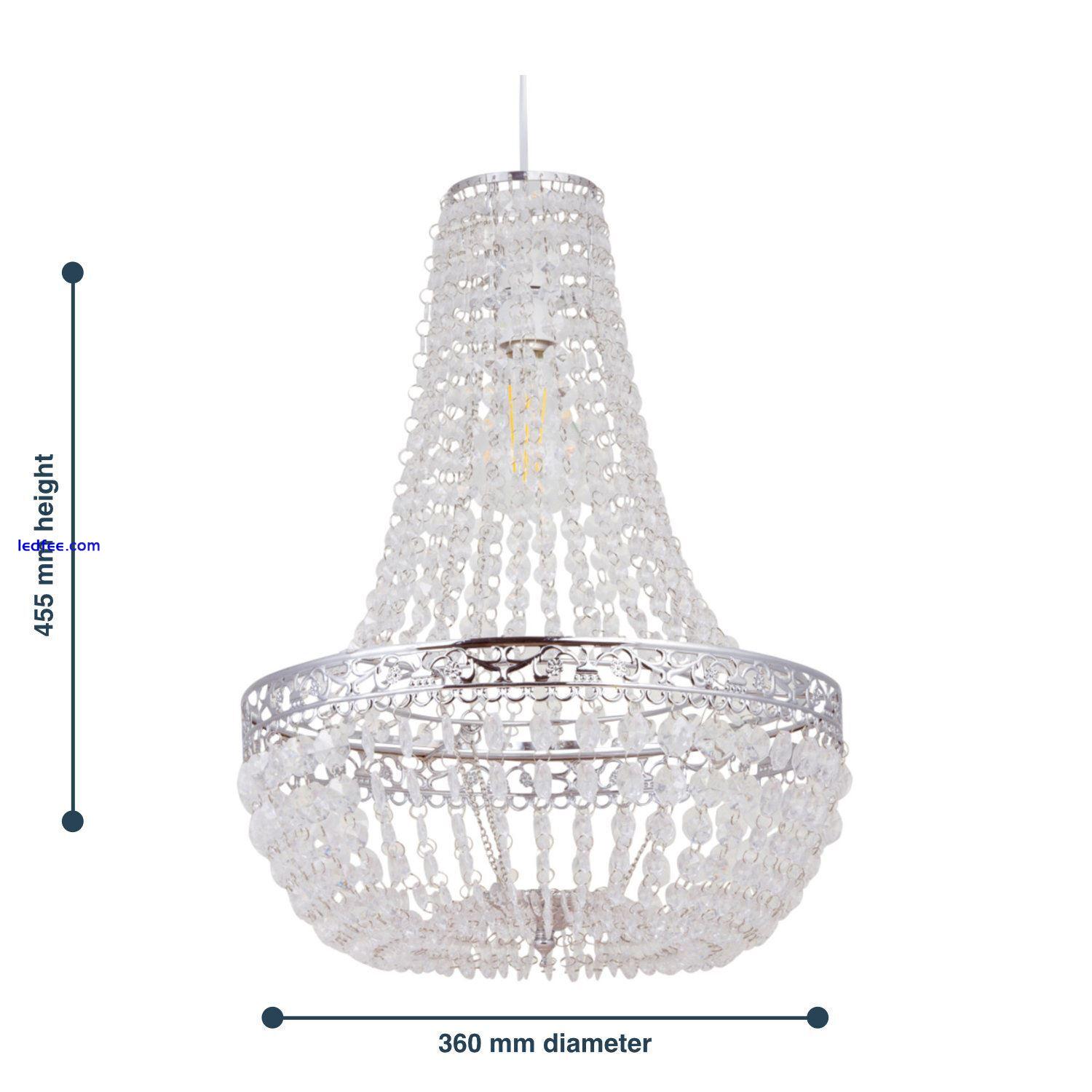 Modern Large Chandelier Style Easy Fit Pendant Ceiling Lightshade Arylic Crystal 4 