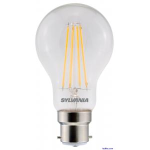 Sylvania 7w (60w) 240v B22 Retro Clear Vintage GLS Light Bulb - Pack of 4