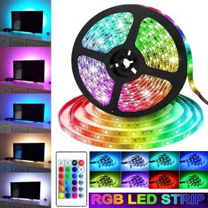 1-5m USB Led Strip Light Colour Changing Remote Tape Cabinet Kitchen TV Lighting