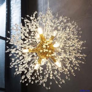 Ceiling Crystal 8 Lights Firework Chandelier Modern Pendant Lamp Kitchen Light