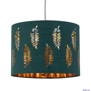 Modern Dark Green Fern 25cm Easy Fit Ceiling Light Shade Pendant Lightshade