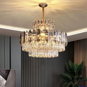 Modern Gold K9 Crystal Chandeliers Luxury Lamps Ceiling Pendant Chandelier Light