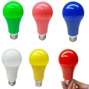 Colored Led Light Bulbs A65 5W Globe Lights E27 B22 Base 7 Color Bulb Day White