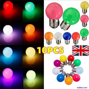 10 x Assorted Pack Coloured E27 LED Light Bulbs Golf Ball ES Festoon Party Lamp.