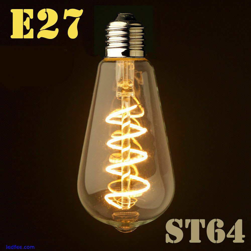 E27 B22Spiral Filament Retro Antique Vintage Edison Lamp Flexible LED Light Bulb 2 