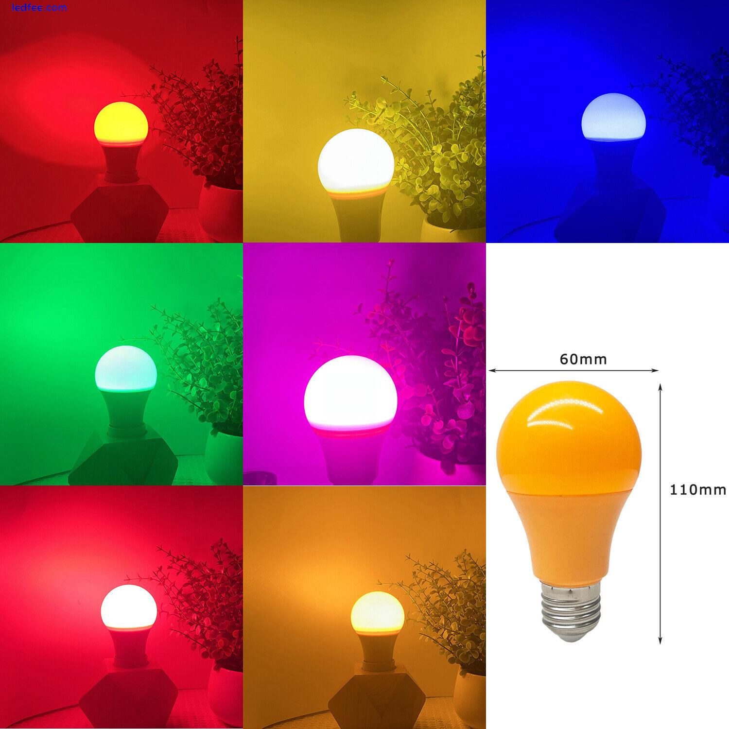 Coloured LED Light Bulbs A60 E27 B22 5W Red Yellow Blue Green White Decor 220V 1 