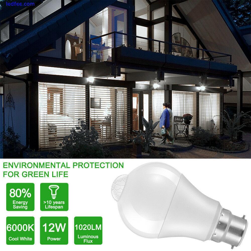 E27/B22 PIR Motion Sensor LED Lamp Bulb Globe Energy Saving Light Auto ON/OFF UK 5 