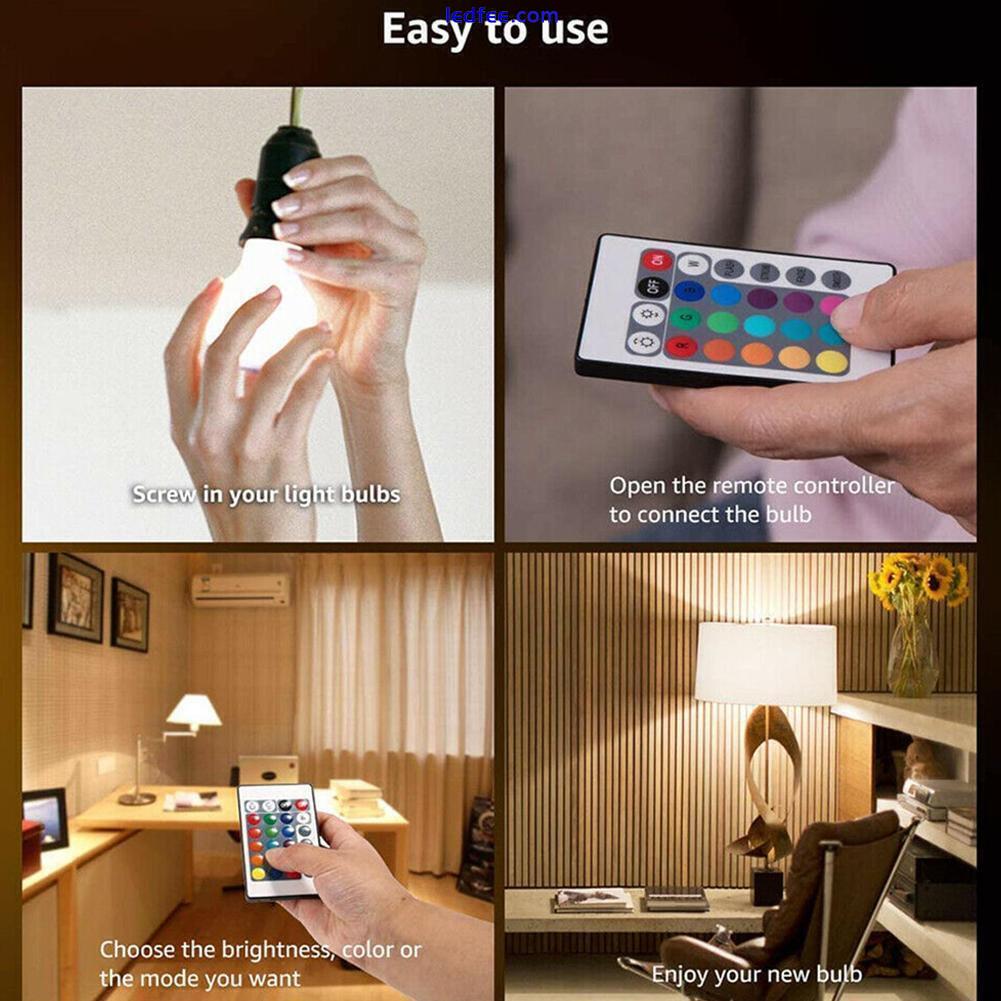 E27 LED Light Bulb 16 Color Changing With Remote For Home Party Decor✨ Room X3D6 0 