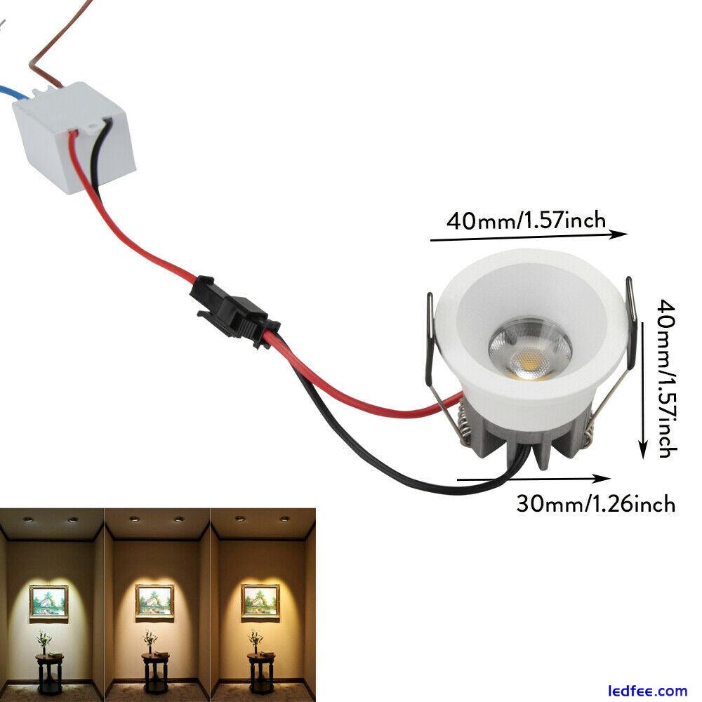 Mini 3W Dimmable LED COB Recessed Ceiling Downlight Spotlight Lamps + Driver BC 1 