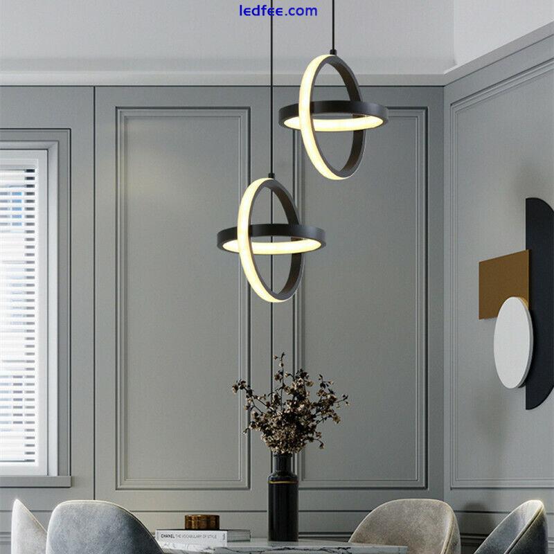 LED Pendant Light Kitchen Lamp Home Black Chandelier Lighting Bar Ceiling Lights 5 