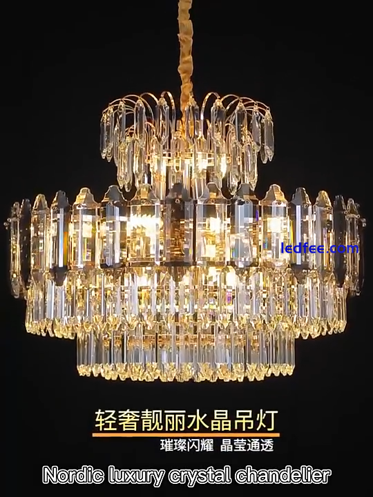 Modern Chandelier Ceiling Light Crystal Luxury Hallway Living Room Pendant Lamp 0 