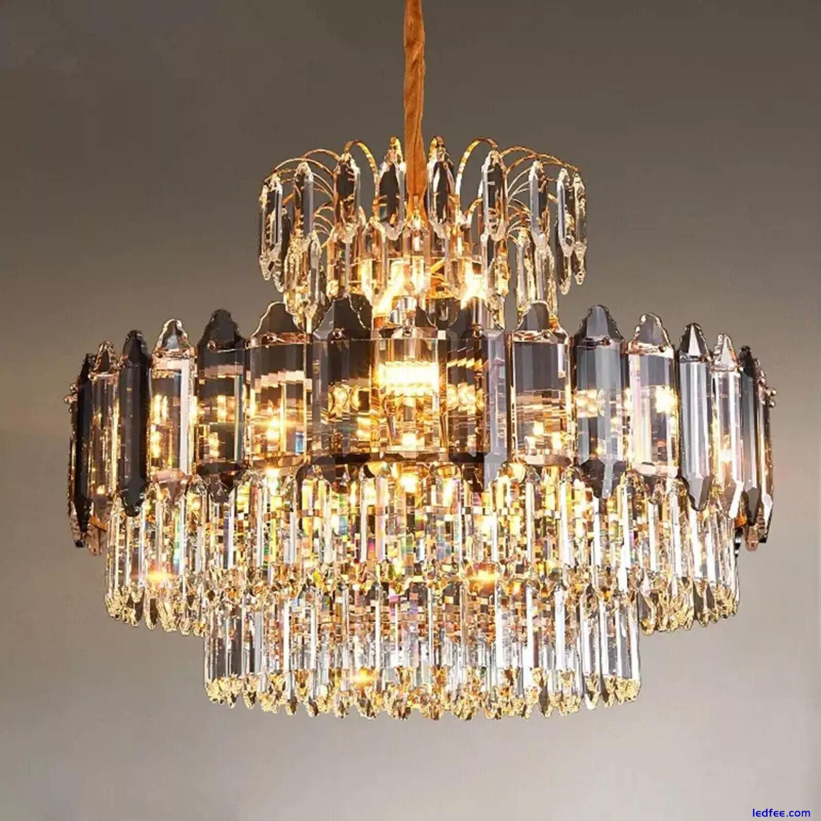 Modern Chandelier Ceiling Light Crystal Luxury Hallway Living Room Pendant Lamp 2 