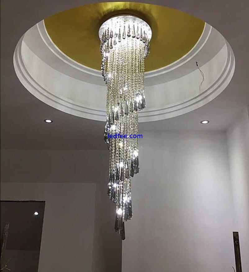 LED Crystal Bead Ceiling Lamp Lighting Chandelier Stair Pendant Light Fixtures 0 