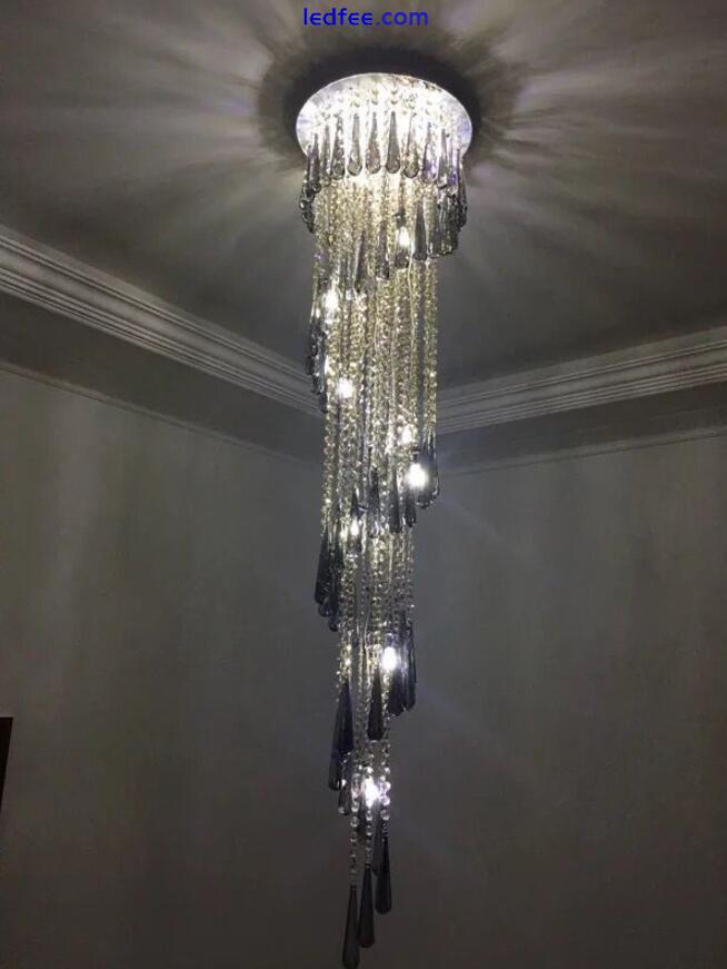 LED Crystal Bead Ceiling Lamp Lighting Chandelier Stair Pendant Light Fixtures 3 